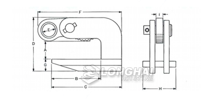 VAF水平吊鉗尺寸圖
