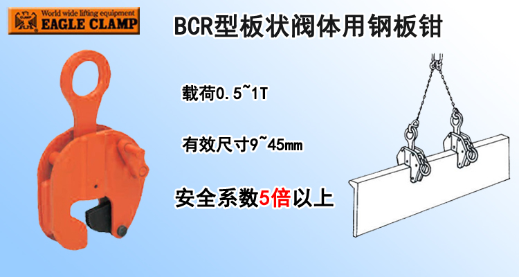 BCR型板狀閥體用鋼板鉗