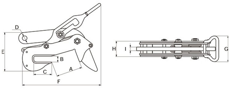  LCT角鋼專(zhuān)用夾鉗尺寸圖