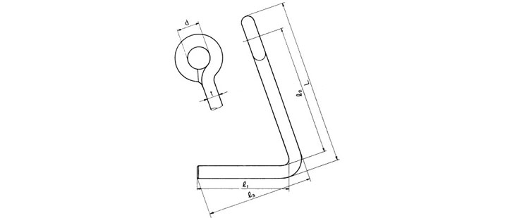 PF鋼板起重吊具尺寸圖