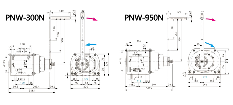 PNW手搖絞盤尺寸圖