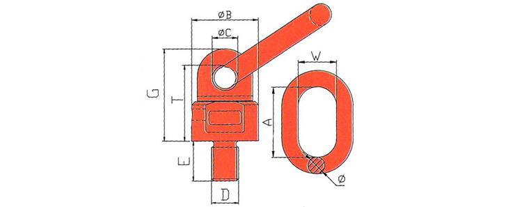 萬(wàn)向旋轉(zhuǎn)吊環(huán),旋轉(zhuǎn)吊環(huán)尺寸圖